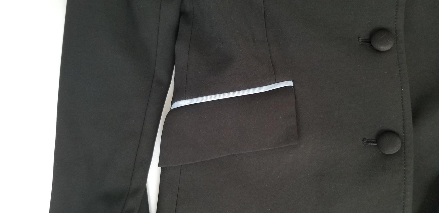 Hayward Sportswear Show Jacket - Black with Baby Blue Piping - Women's 6