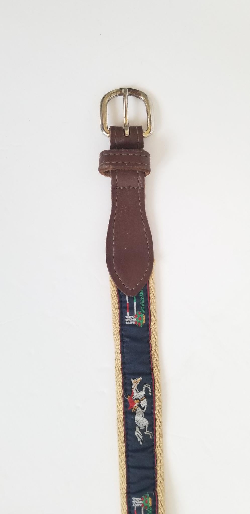 Horse Motif Belt - Navy - Youth