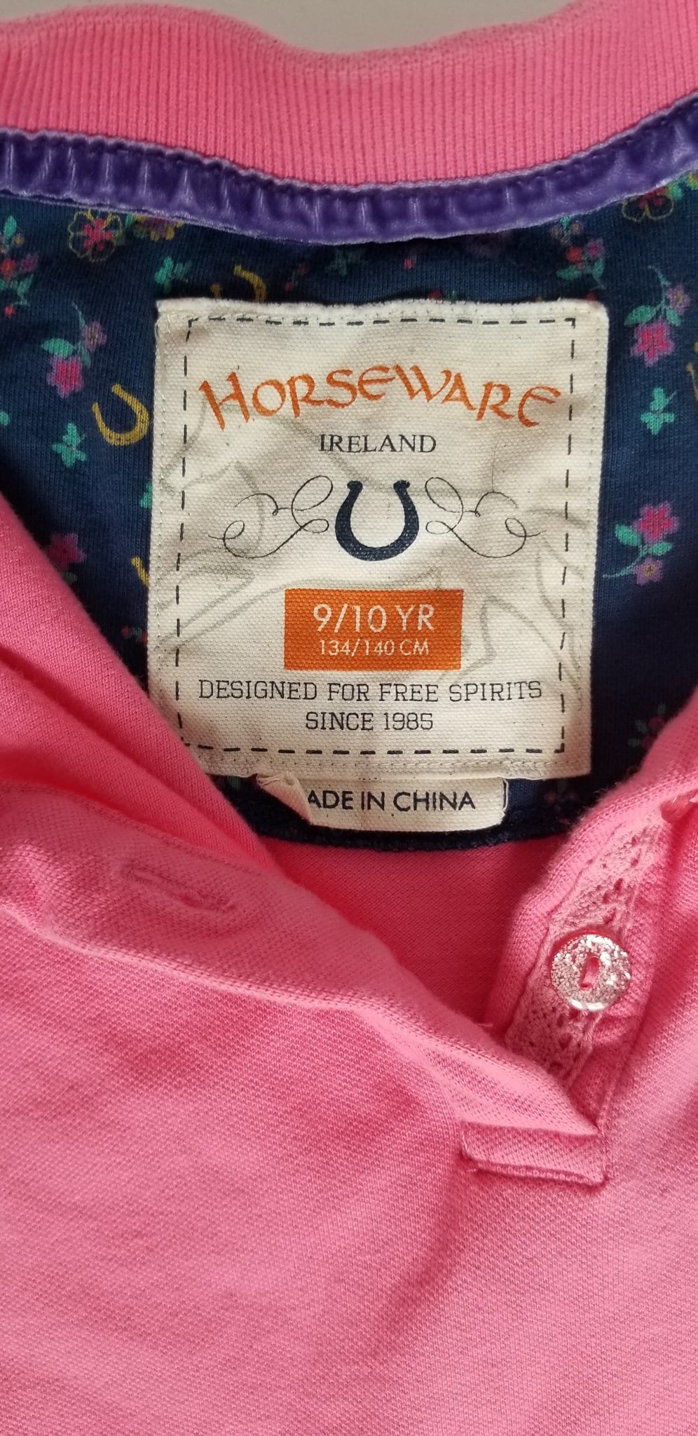 Horseware Ireland Kids Polo - Pink - Youth 9/10
