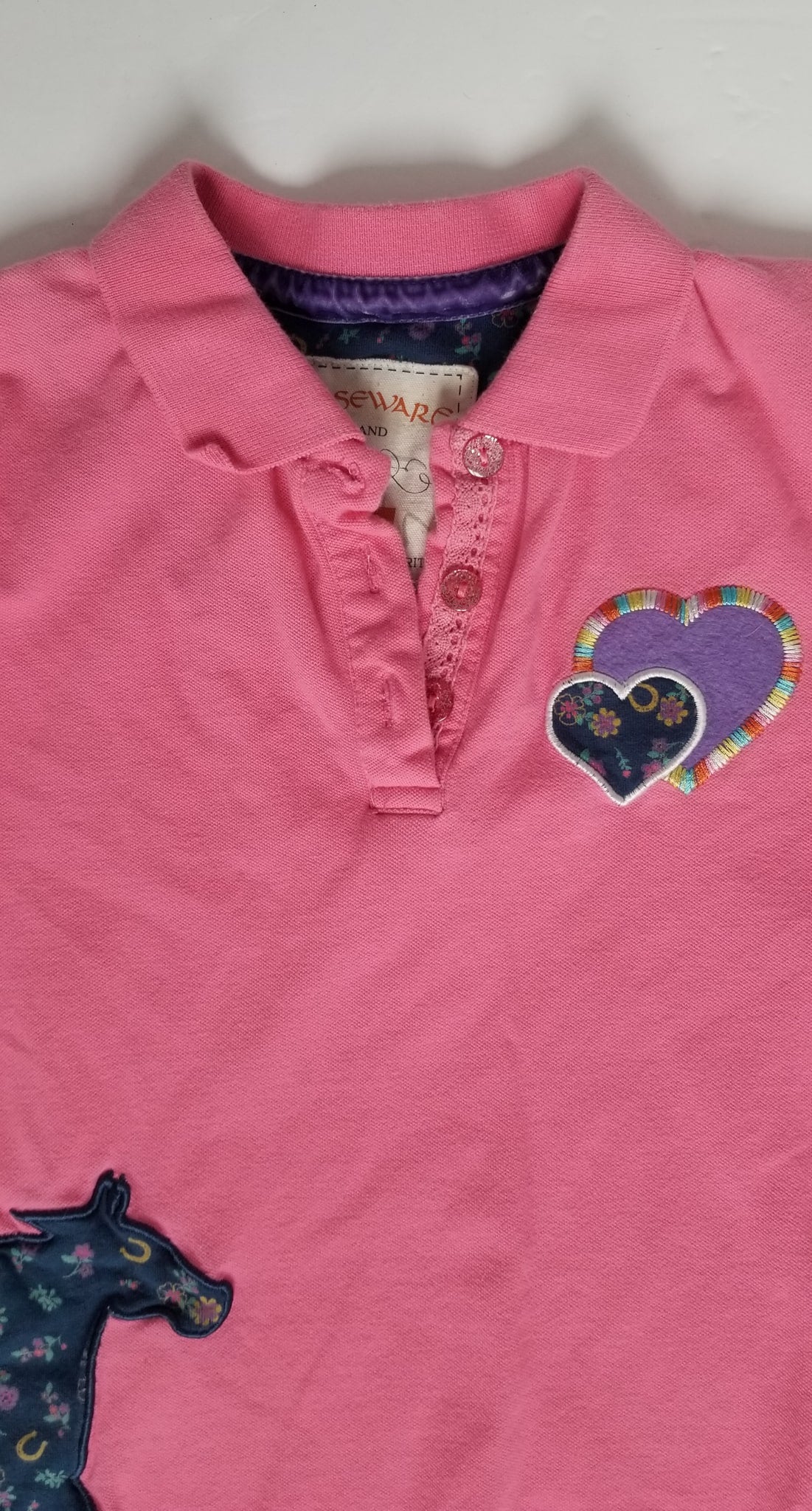 Horseware Ireland Kids Polo - Pink - Youth 9/10