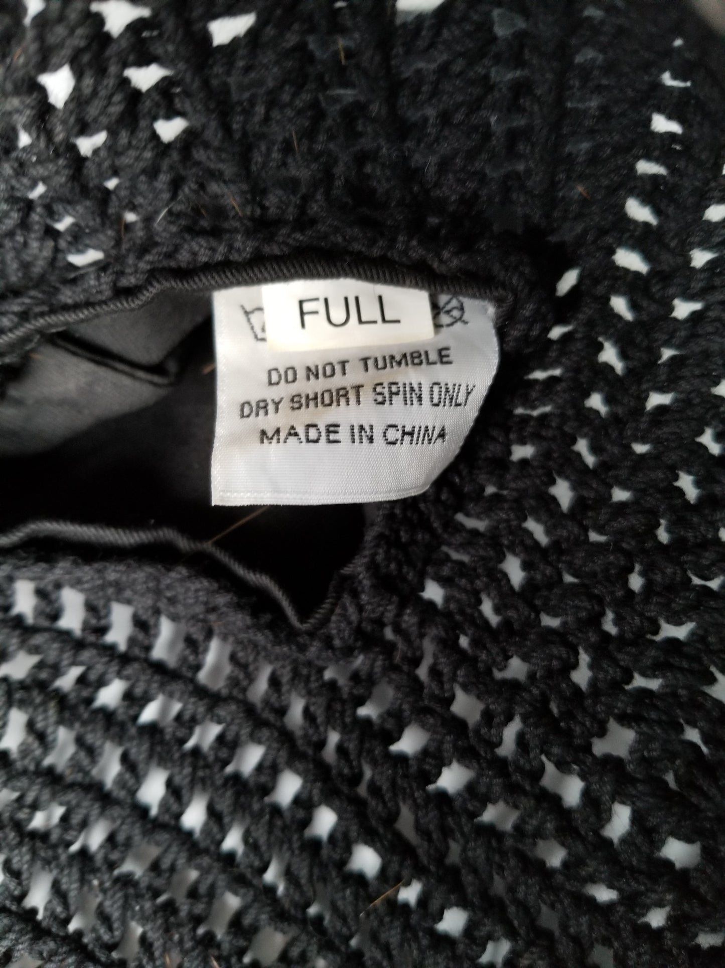 Black Scalloped Fly Bonnet with Silver and Grey Cording - Full