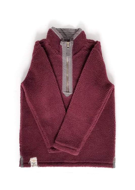 Joules Fleece Quarter Zip - Burgundy - Youth 7 Years
