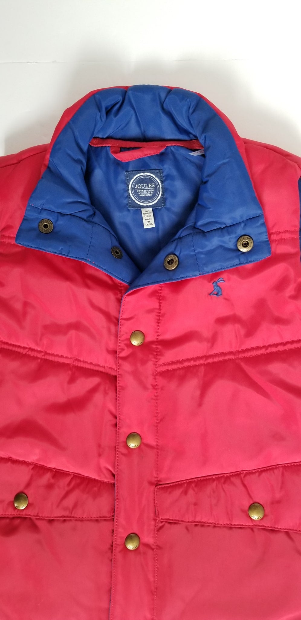 Joules Puffer Vest - Red - Youth 6 Years