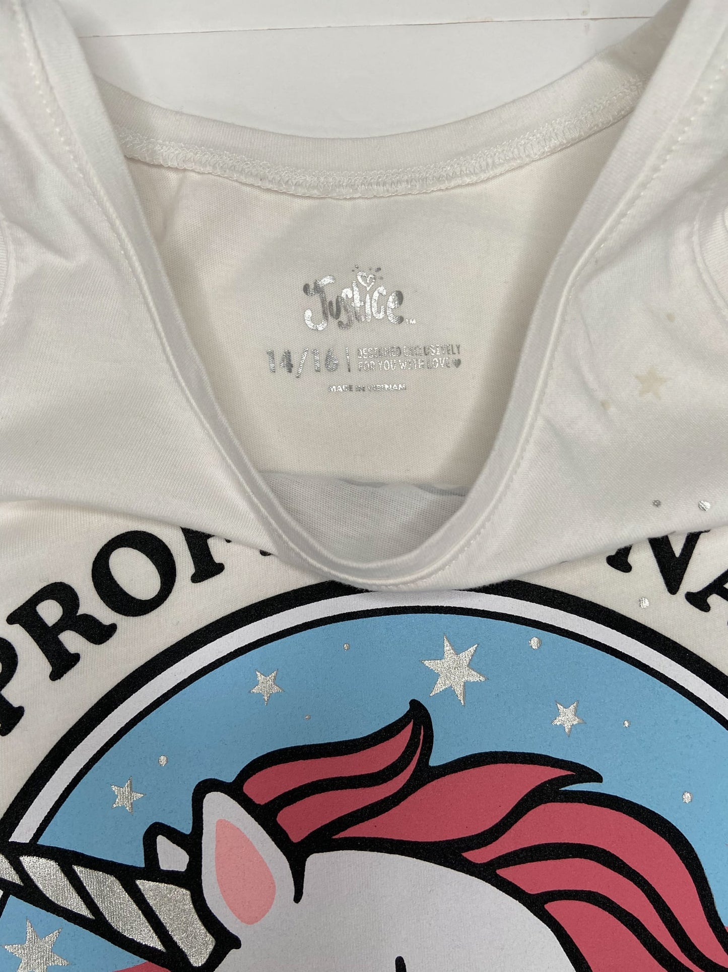 Justice Kids Tank Top - White - Youth 14-16