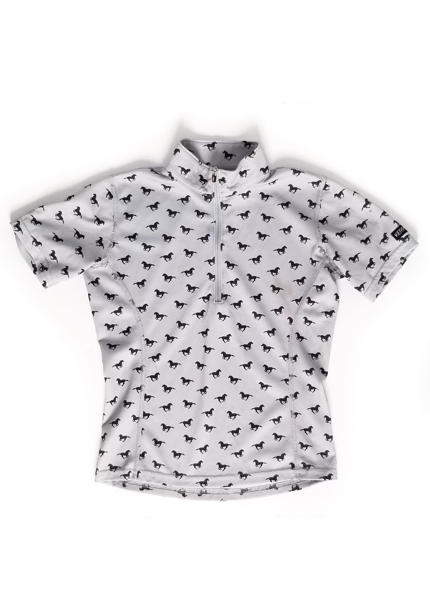 Kerrits Kids Ice Fil Short Sleeve Top - Grey - Youth Medium
