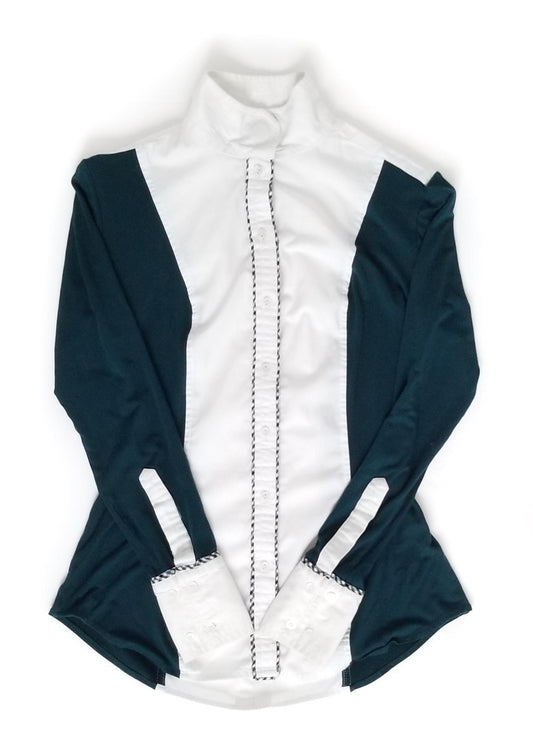 Le Fash Open Placket Classics Show Shirt - Hunter Green - Women's Small