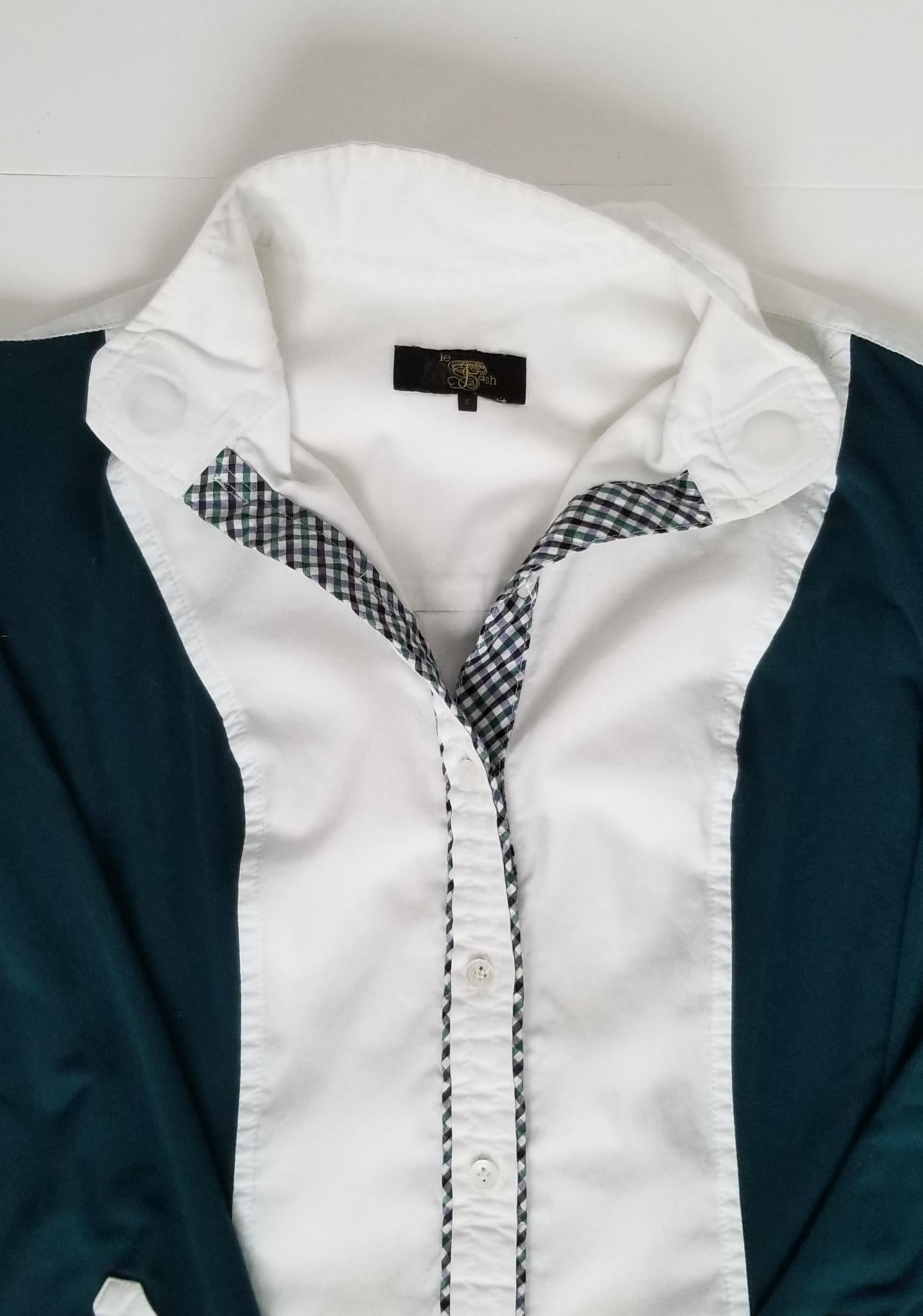 Le Fash Open Placket Classics Show Shirt - Hunter Green - Women's Small