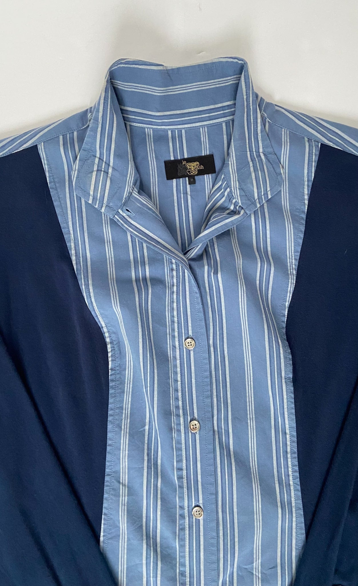 Le Fash Open Placket Classics Show Shirt - Navy - Women's Medium