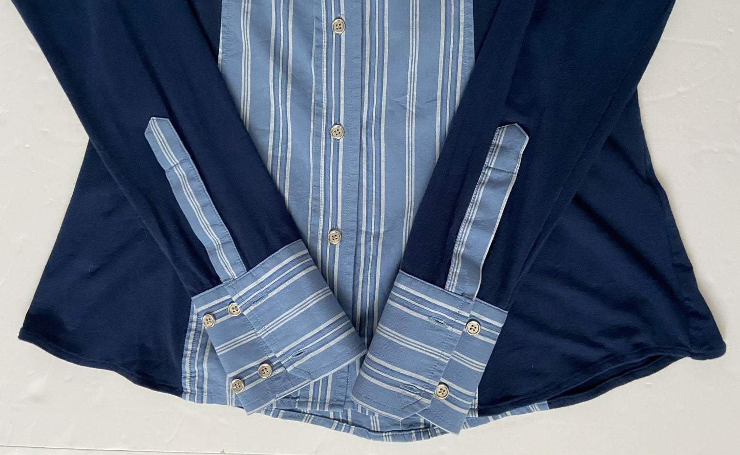 Le Fash Open Placket Classics Show Shirt - Navy - Women's Medium