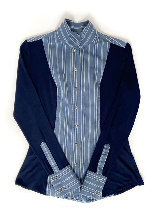 Le Fash Open Placket Classics Show Shirt - Navy - Women's Medium