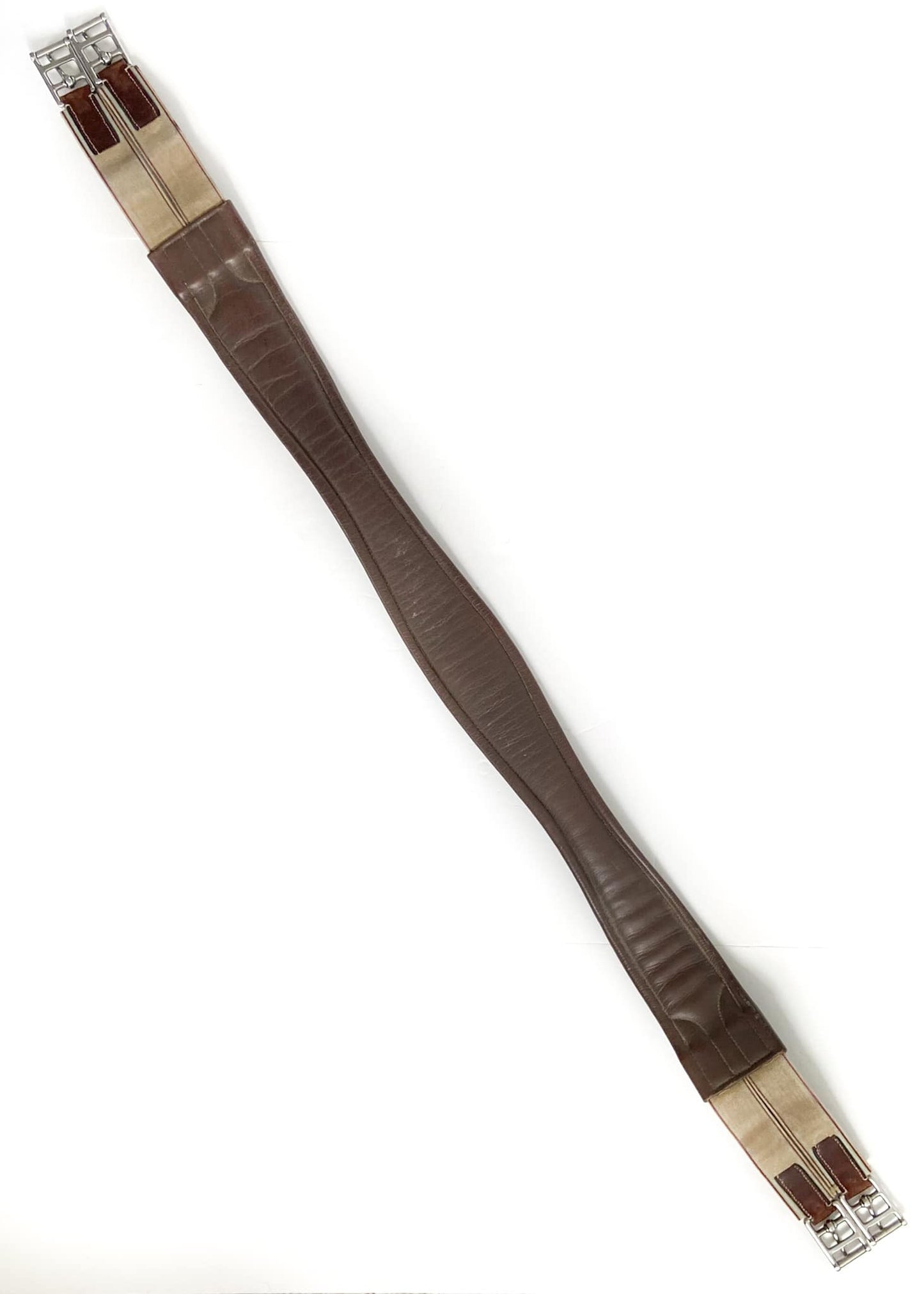 Fancy Stitched Leather Girth - Brown - 50"