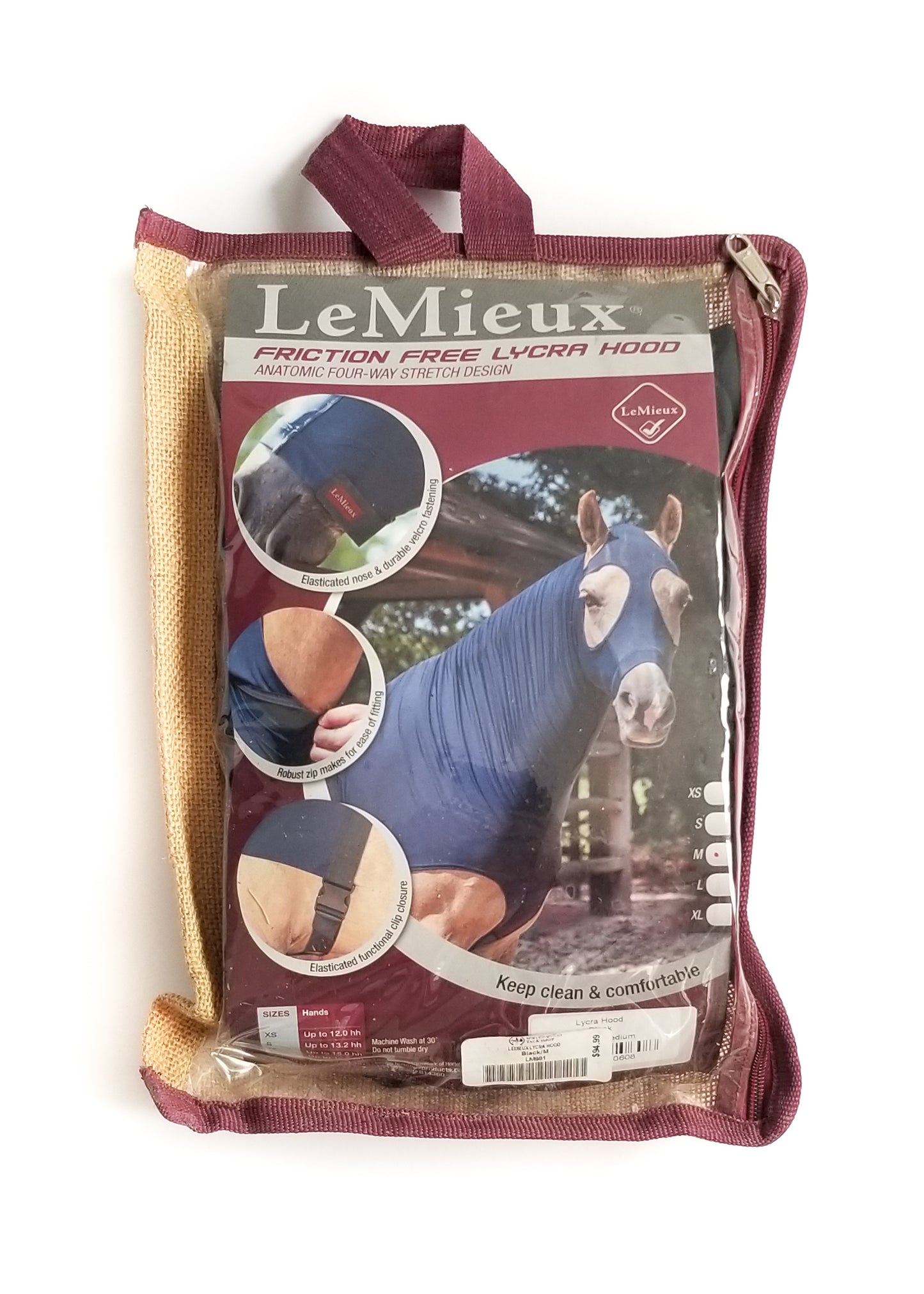 LeMieux Friction Free Lycra Hood - Black - Medium
