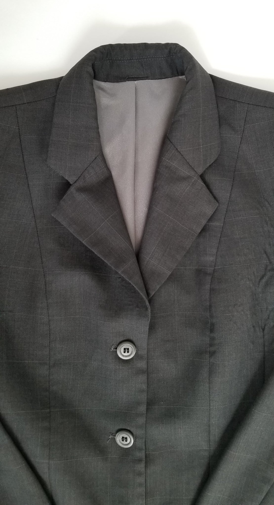 Marigold Wool Show Jacket - Dark Grey Windowpane - 14T