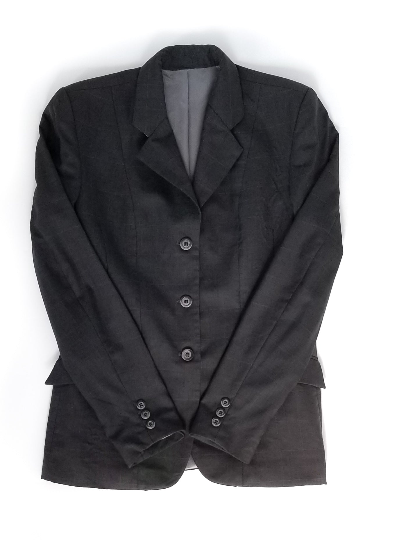 Marigold Wool Show Jacket - Dark Grey Windowpane - 14T