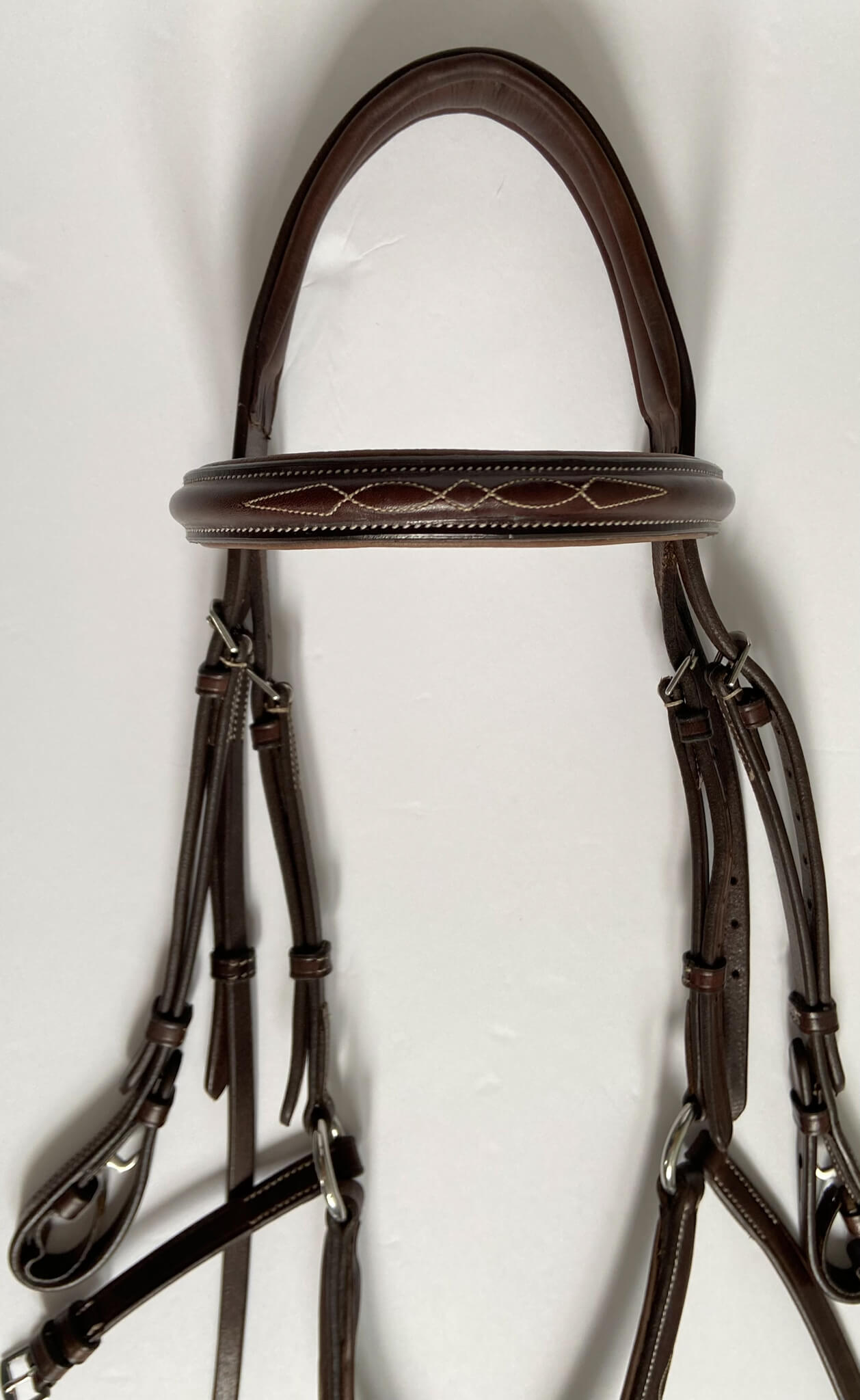 Mondega Fancy Stitched Figure 8 Bridle - Havana - Full