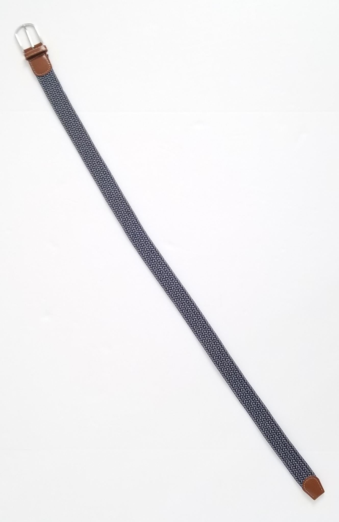 Women's Elastic Belt - Navy and White - 39"