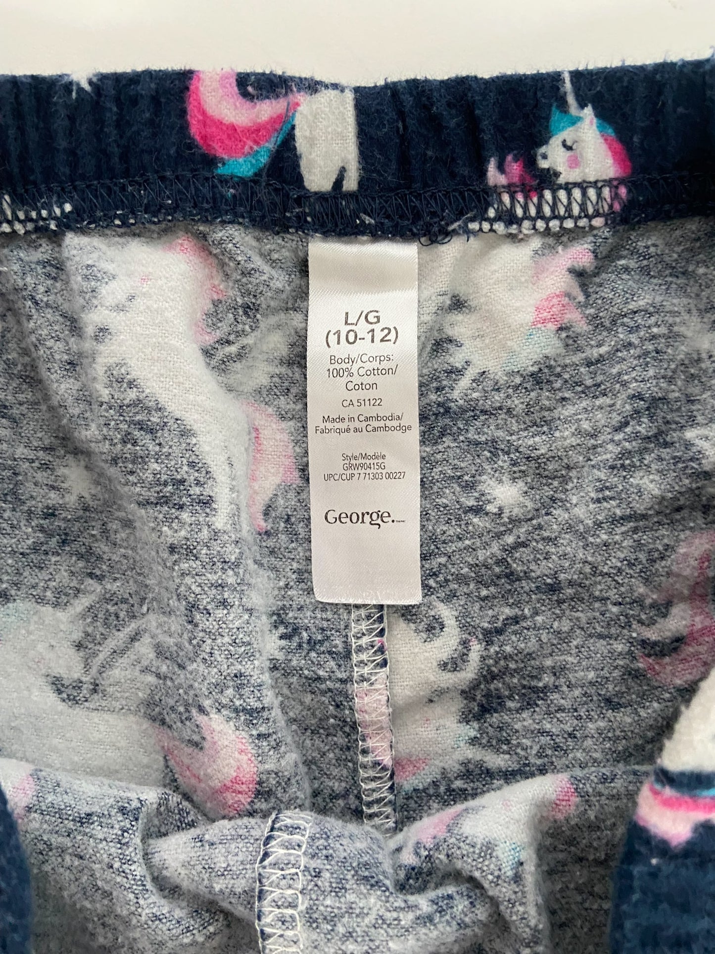 George Long Sleeve Flanel PJ Set - Navy - Youth Large