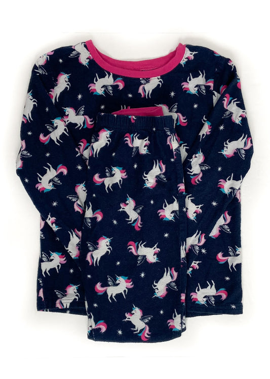 George Long Sleeve Flanel PJ Set - Navy - Youth Large