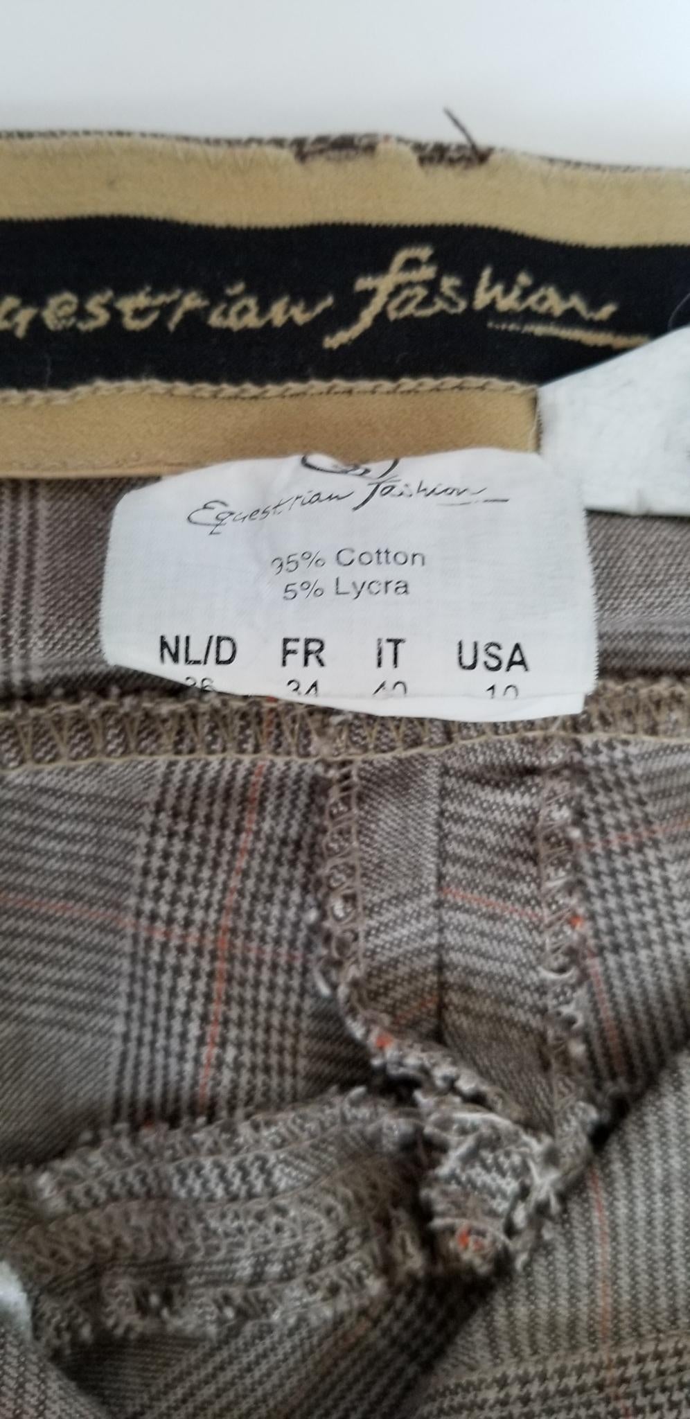 BR Equestrian Fashion Knee Patch Breeches - Plaid - 25/26