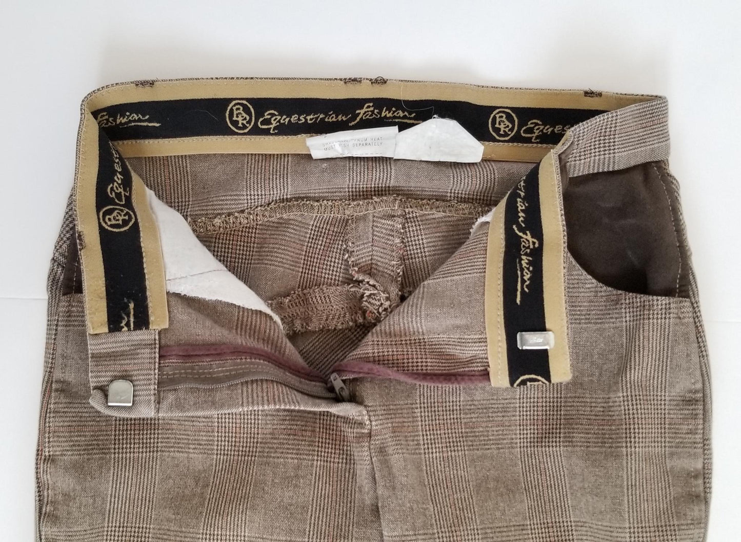 BR Equestrian Fashion Knee Patch Breeches - Plaid - 25/26