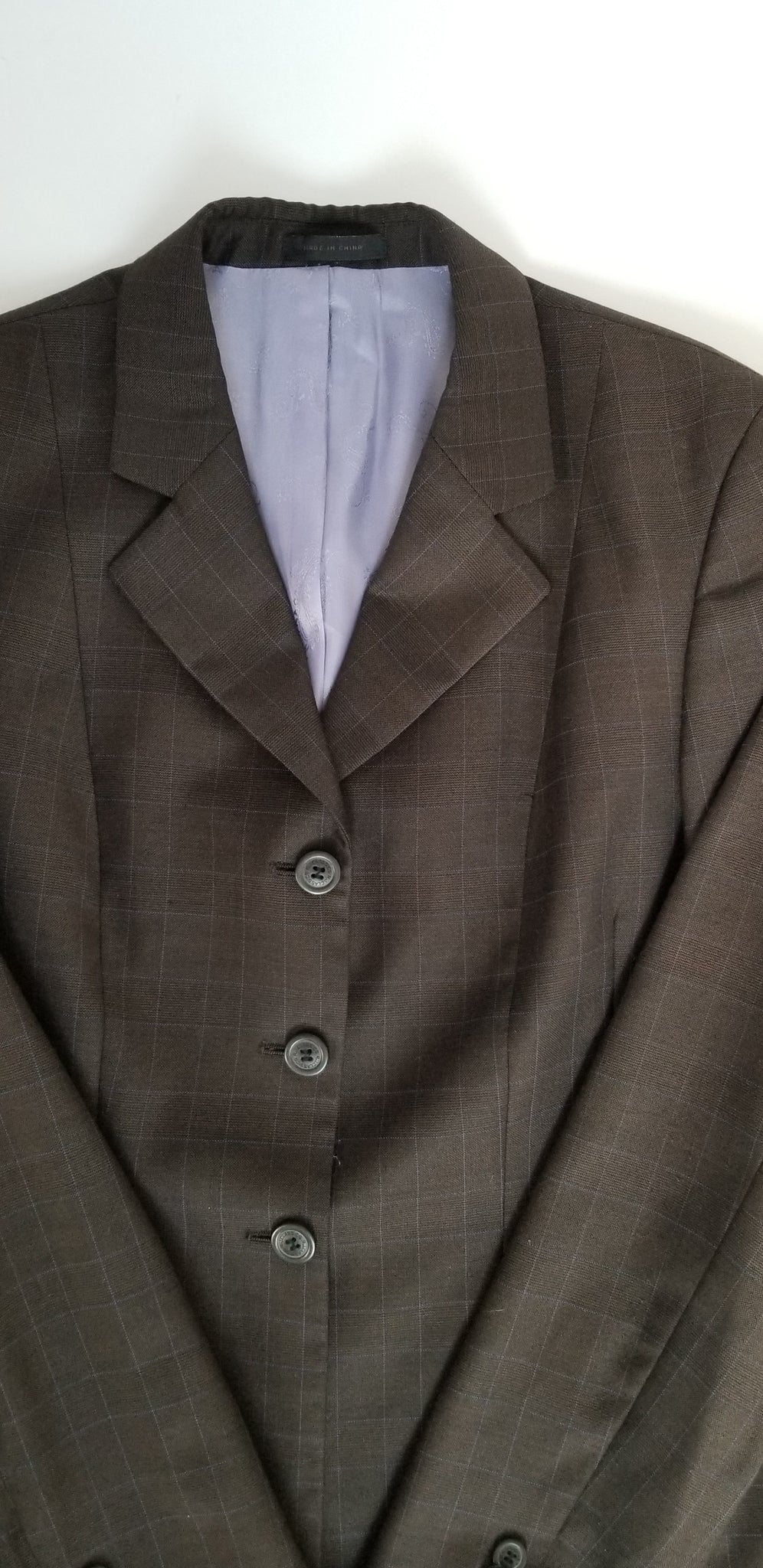 RJ Classics Sterling Collection Wool Show Jacket - Brown w/ Purple Windowpane - 8R