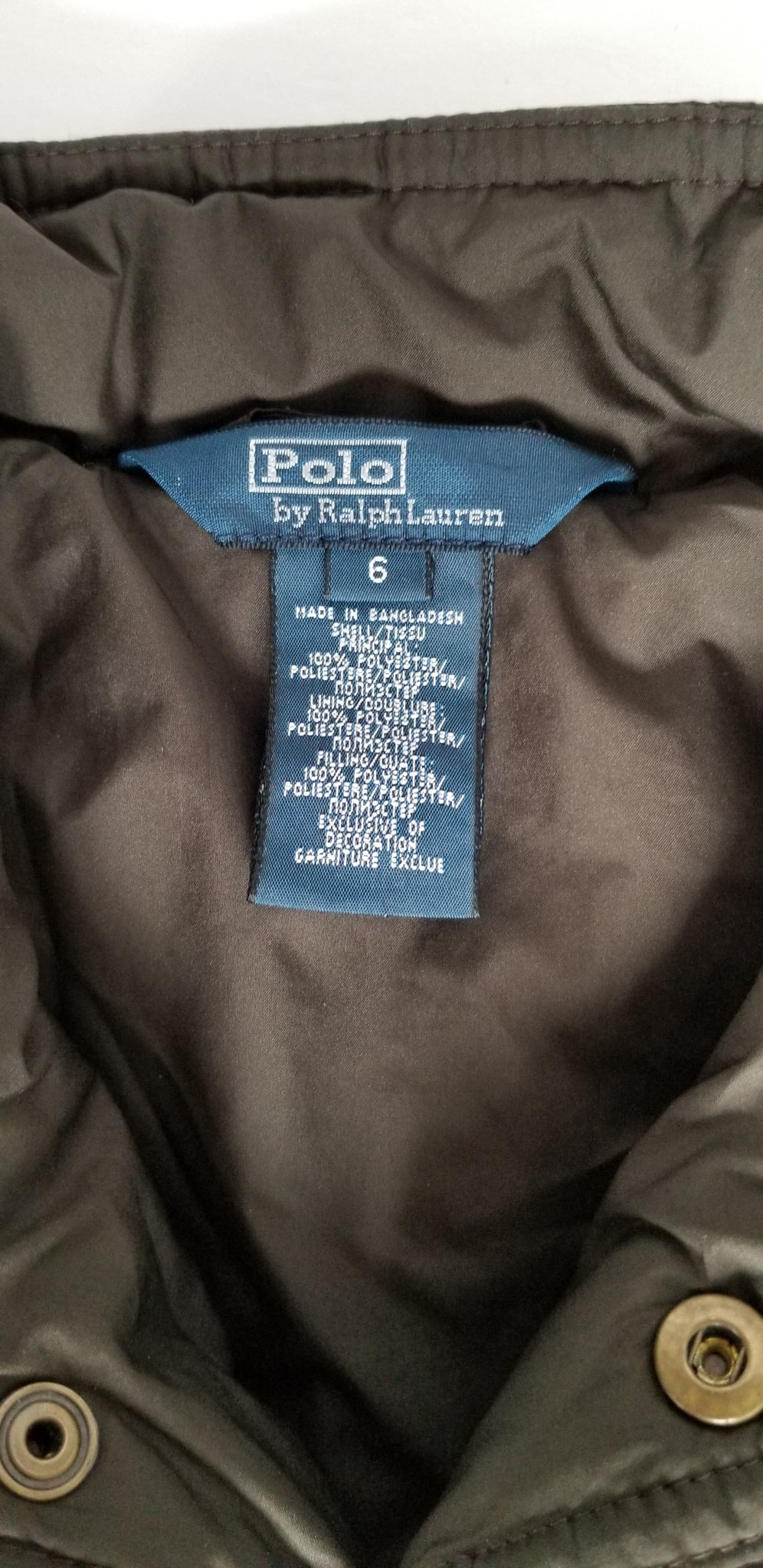 Ralph Lauren Quilted Jacket - Brown - Youth 6