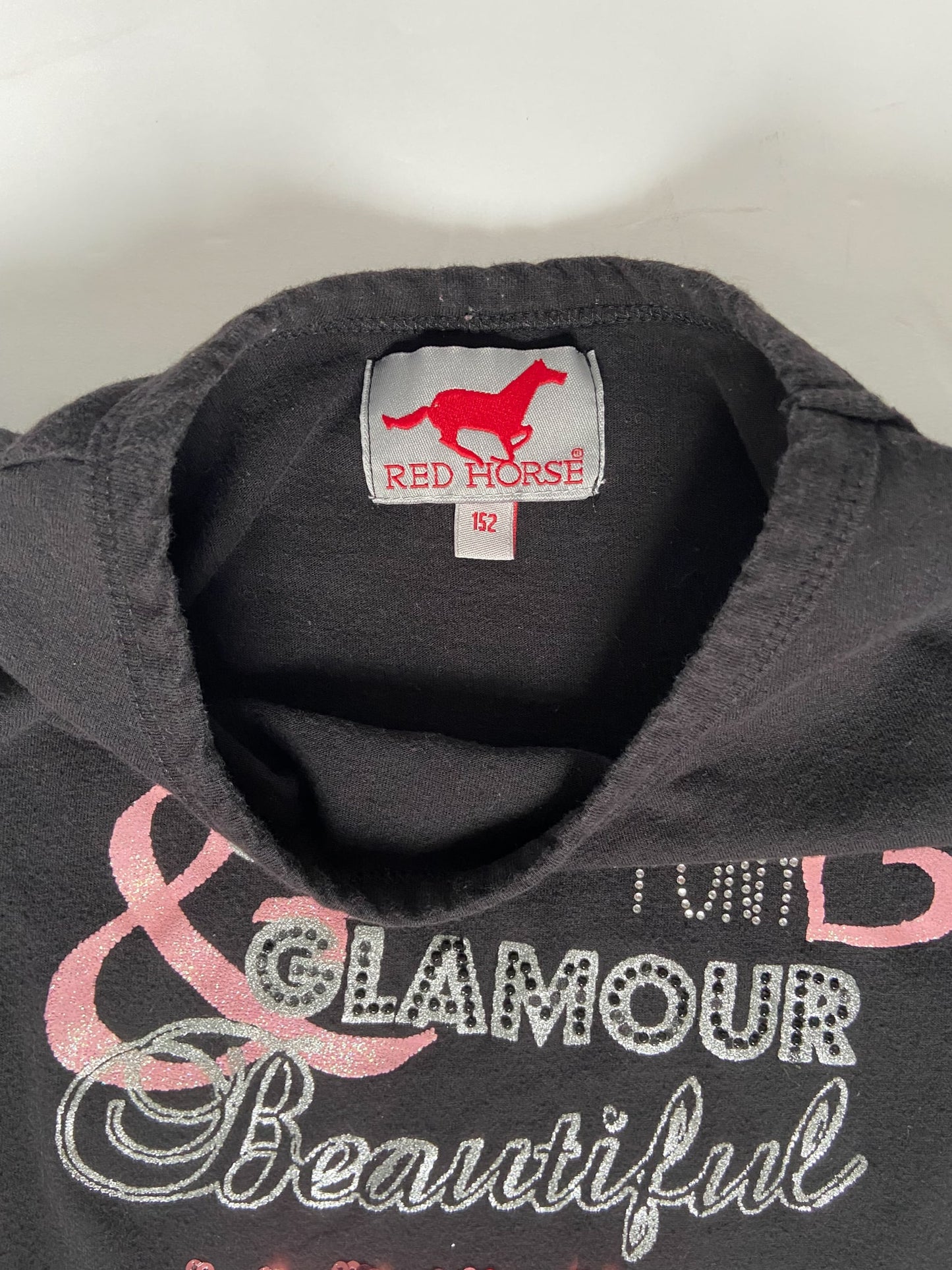 Red Horse Short Sleeve Shirt - Black - Youth Large