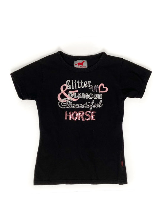 Red Horse Short Sleeve Shirt - Black - Youth Large