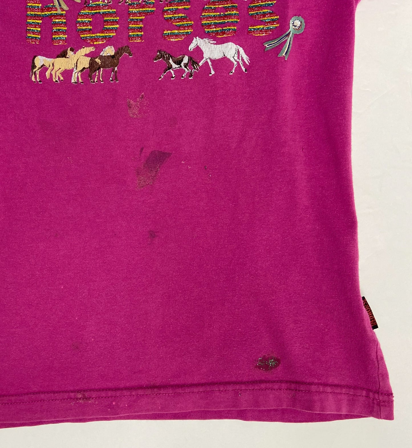 Red Horse Short Sleeve Shirt - Pink - Youth Small