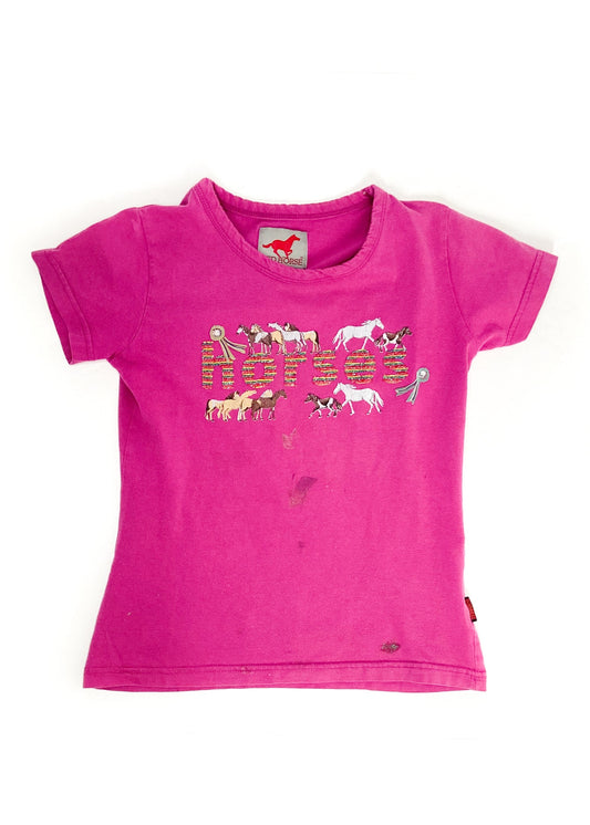 Red Horse Short Sleeve Shirt - Pink - Youth Small