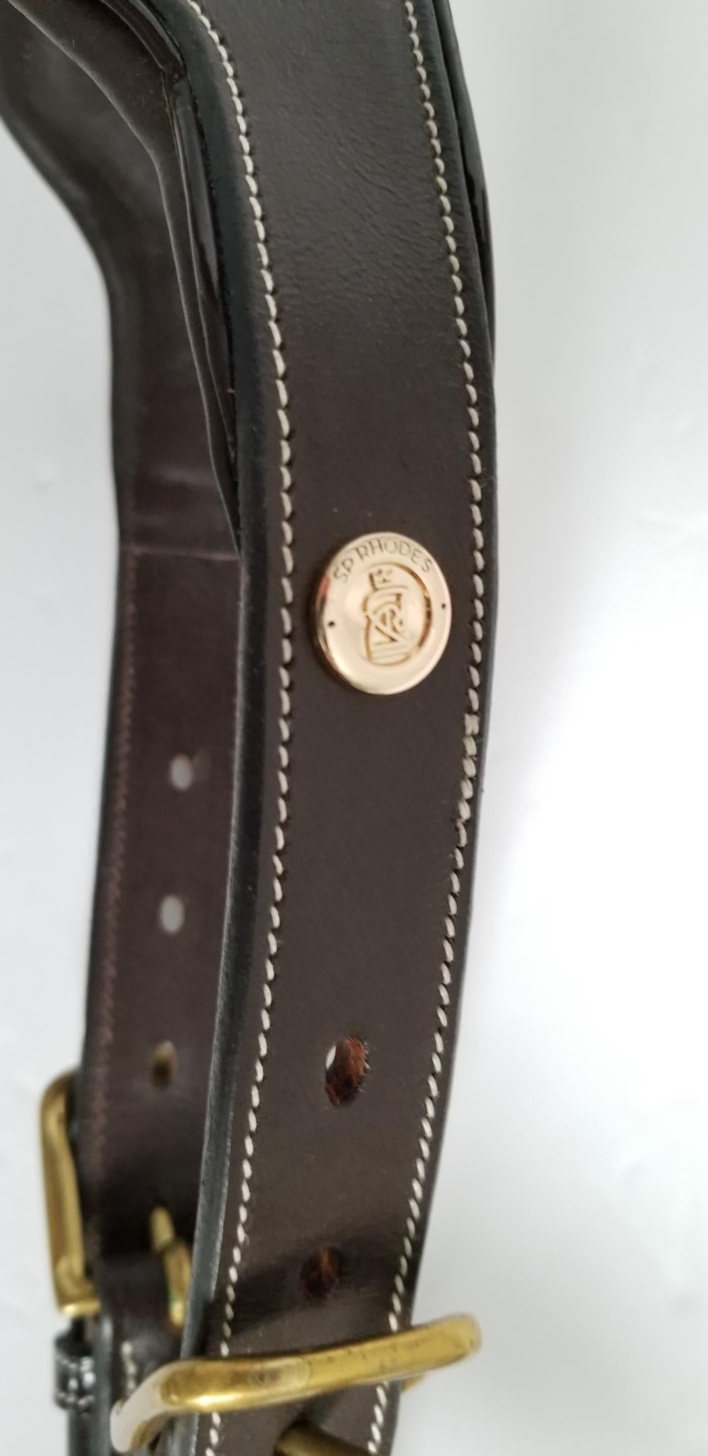 SD Rhodes Sienna Ergonomic Fancy Stitched Halter - Havana - Horse Size