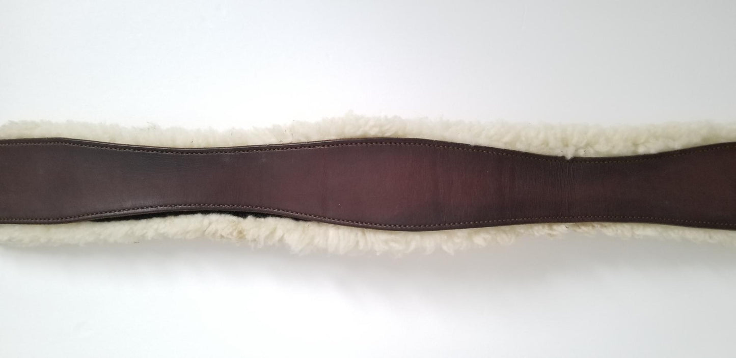 Shaped Sheepskin Velcro Girth - Brown - 122cm/48"