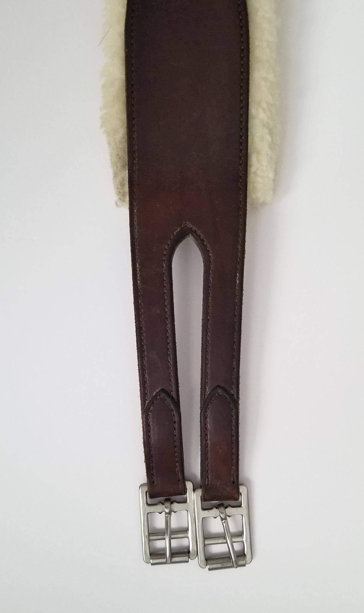Shaped Sheepskin Velcro Girth - Brown - 122cm/48"