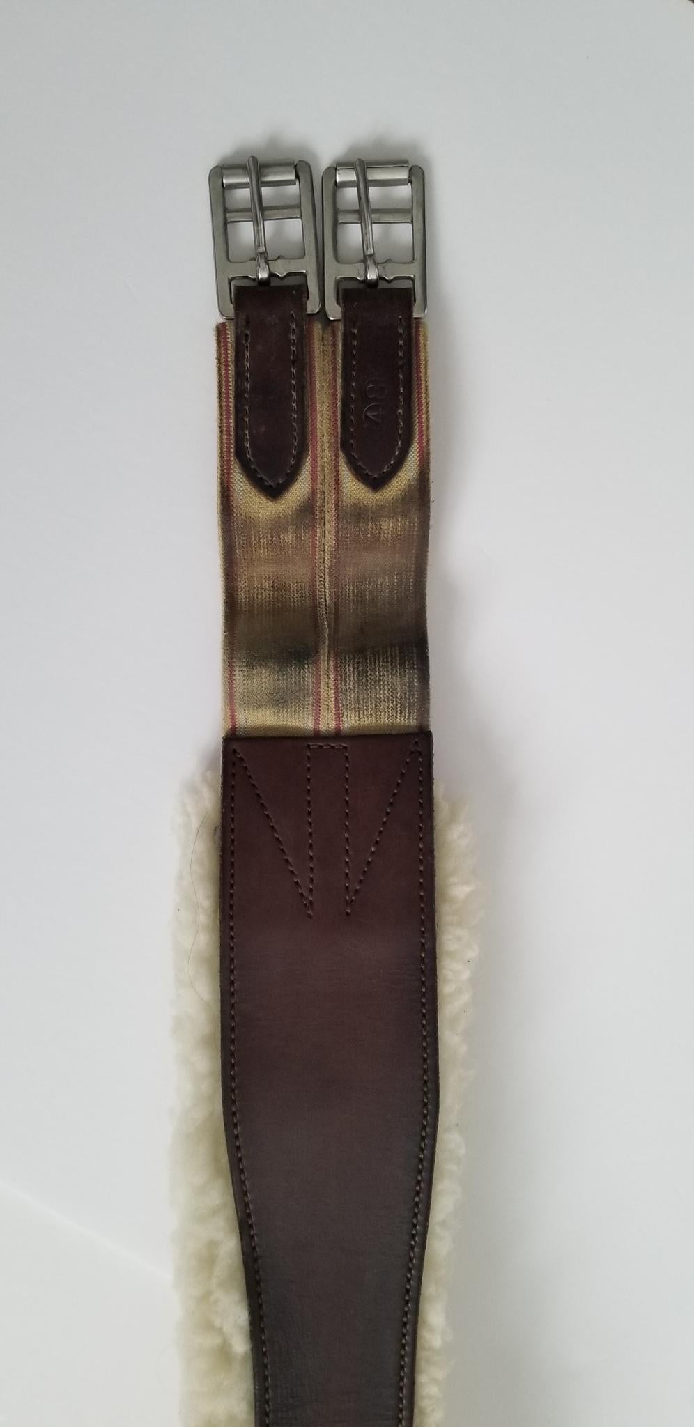 Shaped Sheepskin Velcro Girth - Brown - 122cm/48"