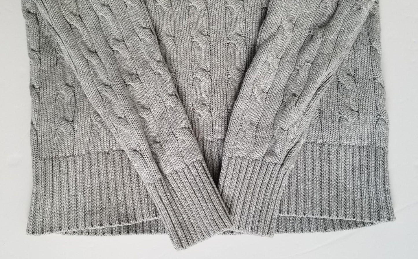 Tommy Hilfiger V Neck Cable Knit Sweater - Grey - Women's Small