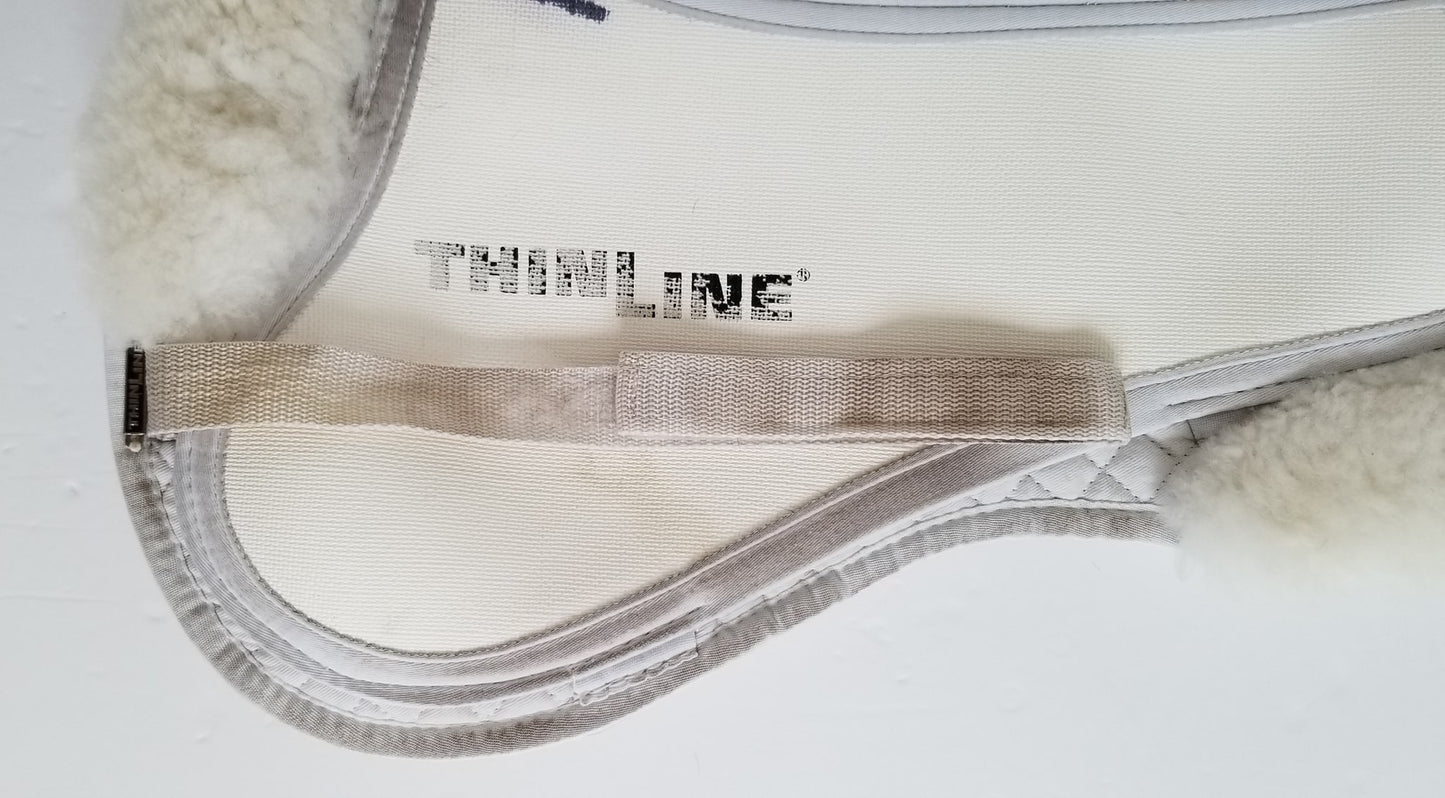 Thinline Trifecta Half Pad with Sheepskin Rolls (Shimable) - White - Small