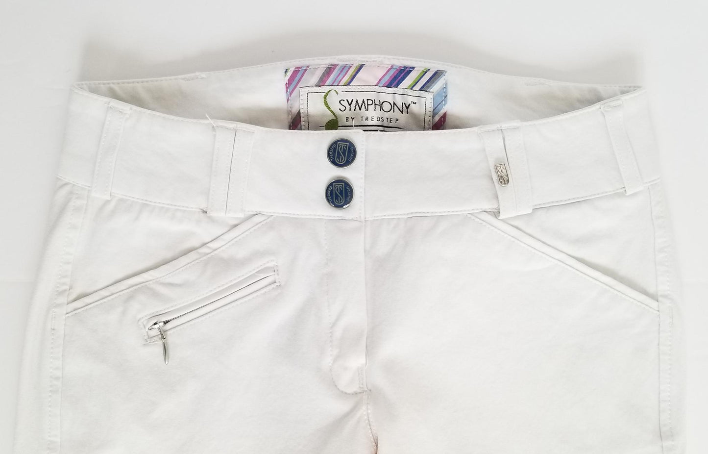 Tredstep Symphony No. 2 Azzua Silicone Knee Patch Breeches - White - Women's 24R