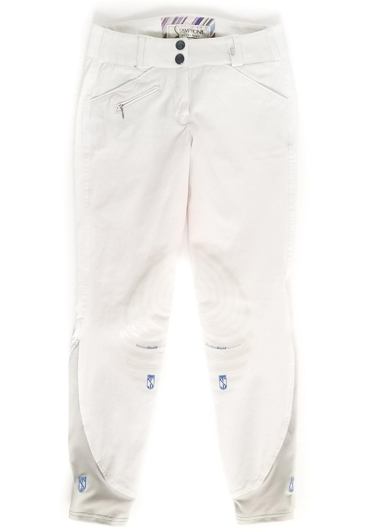 Tredstep Symphony No. 2 Azzua Silicone Knee Patch Breeches - White - Women's 24R