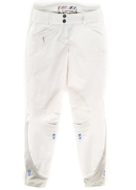 Tredstep Symphony No. 2 Azzua Silicone Knee Patch Breeches - White - Women's 24R