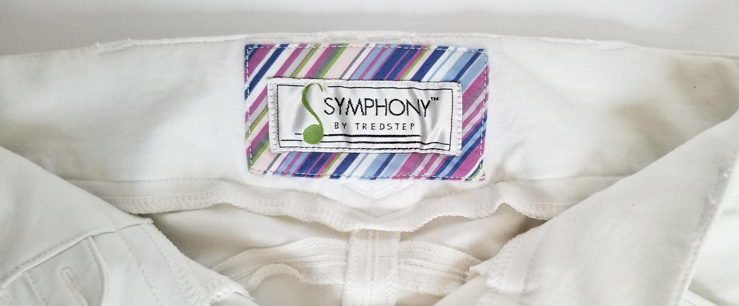 Tredstep Symphony No. 2 Azzura Silicone Knee Patch Breeches - White - Women's 24R