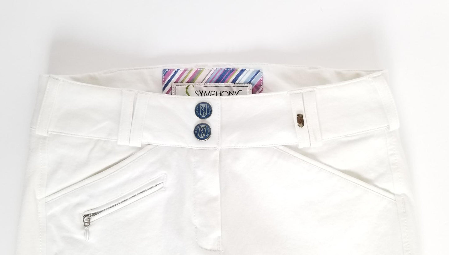 Tredstep Symphony No. 2 Azzura Silicone Knee Patch Breeches - White - Women's 24R
