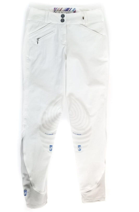 Tredstep Symphony No. 2 Azzura Silicone Knee Patch Breeches - White - Women's 24R
