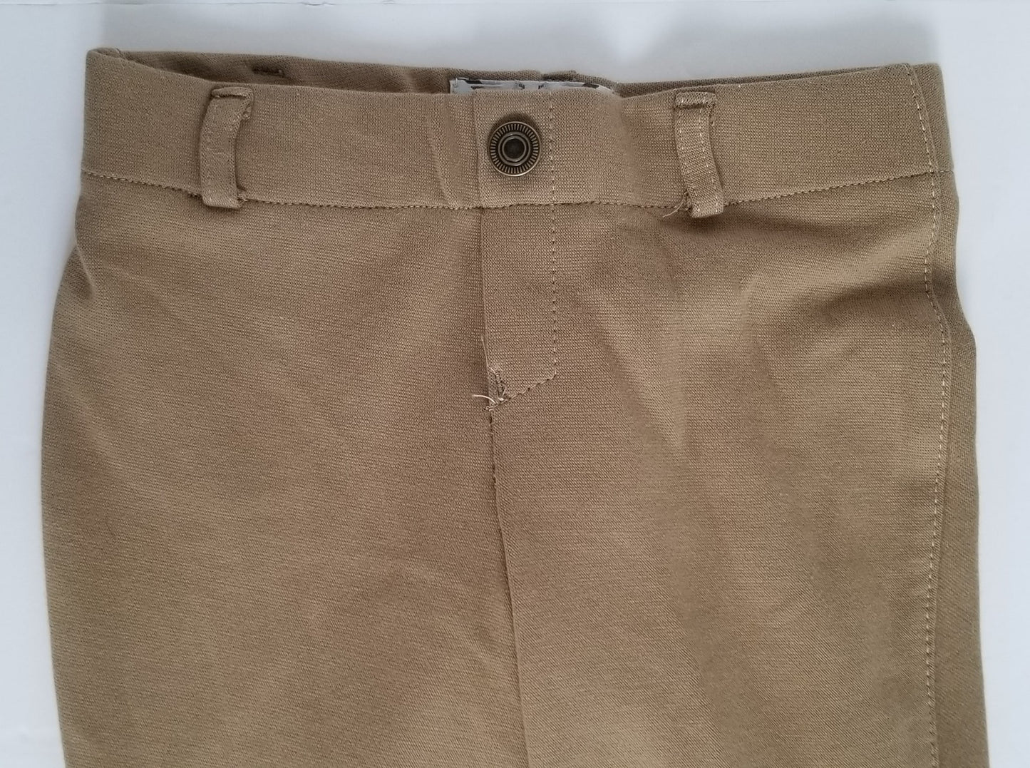 TuffRider Children's Starter Lowrise Pull-On Knee Patch Breeches - Tan - Youth 6