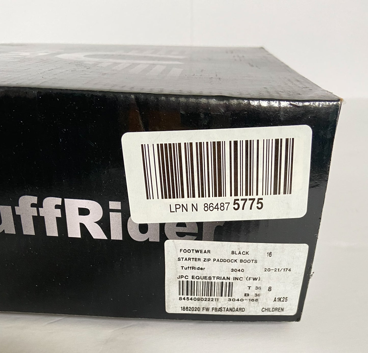 TuffRider Starter Paddock Boots - Black - Youth 8