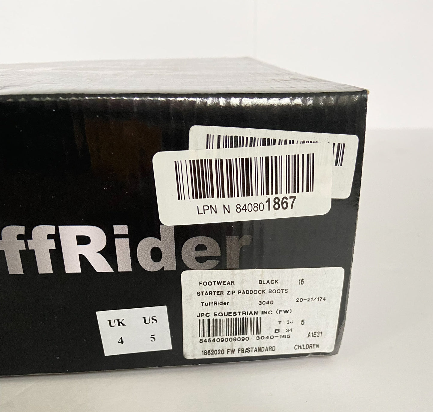 TuffRider Starter Paddock Boots - Black - Youth 5