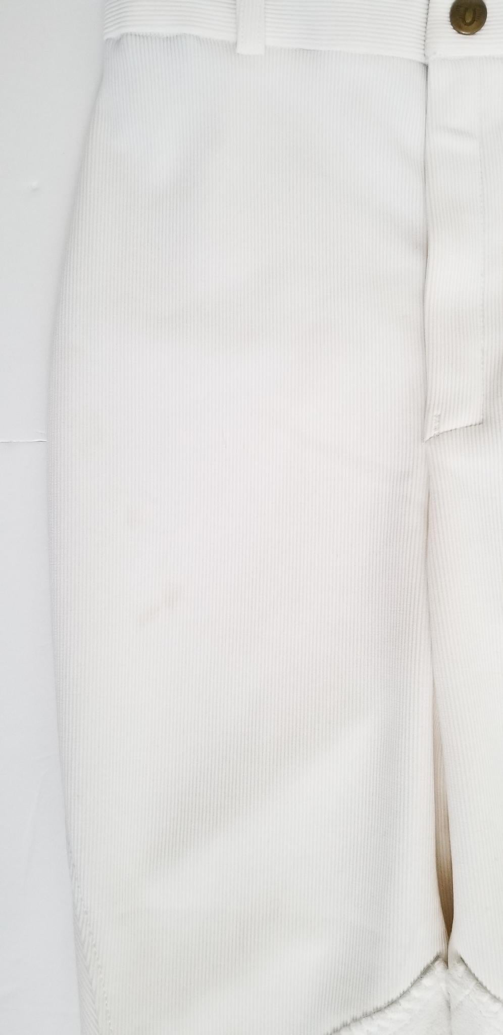 TuffRider Ribbed Knee Patch Breeches - White - Youth 14