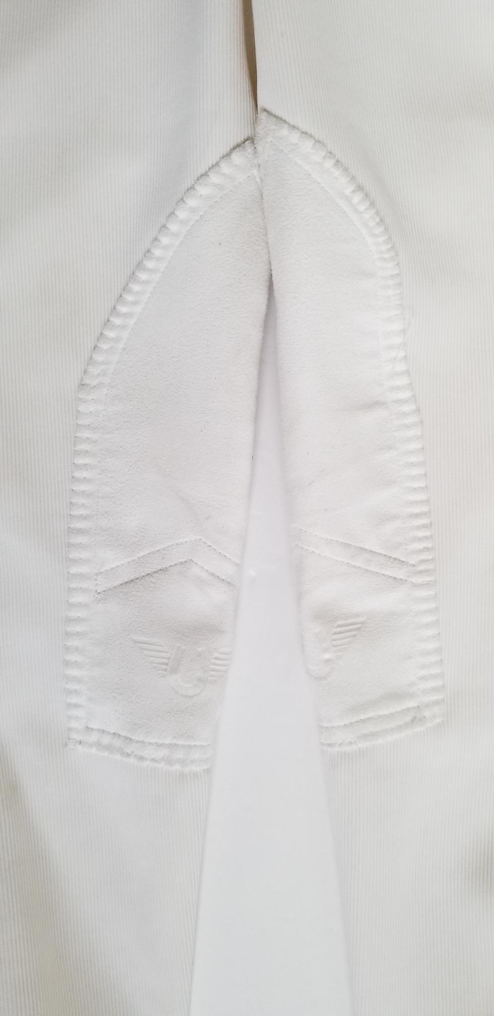 TuffRider Ribbed Knee Patch Breeches - White - Youth 14
