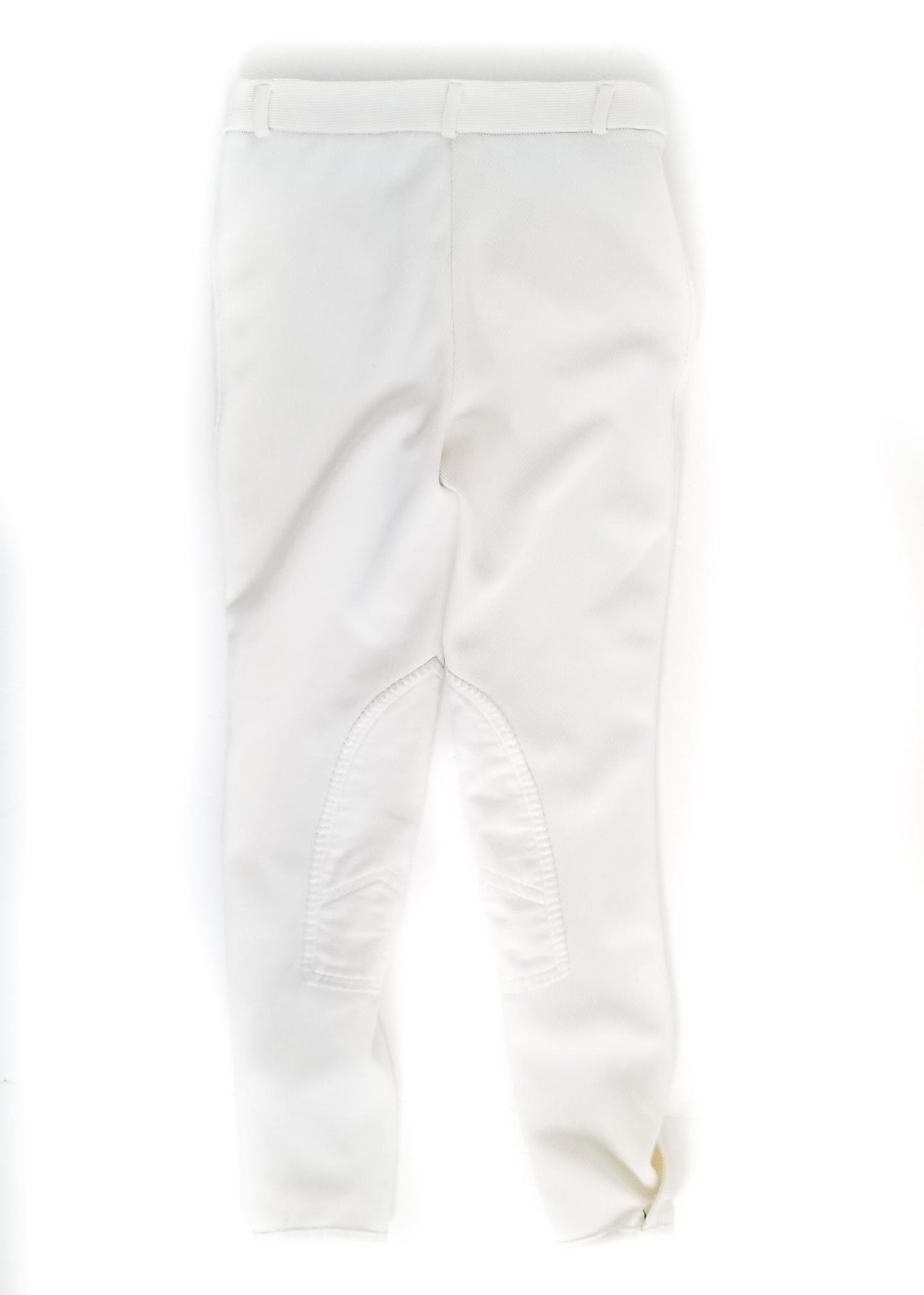 TuffRider Ribbed Knee Patch Breeches - White - Youth 14