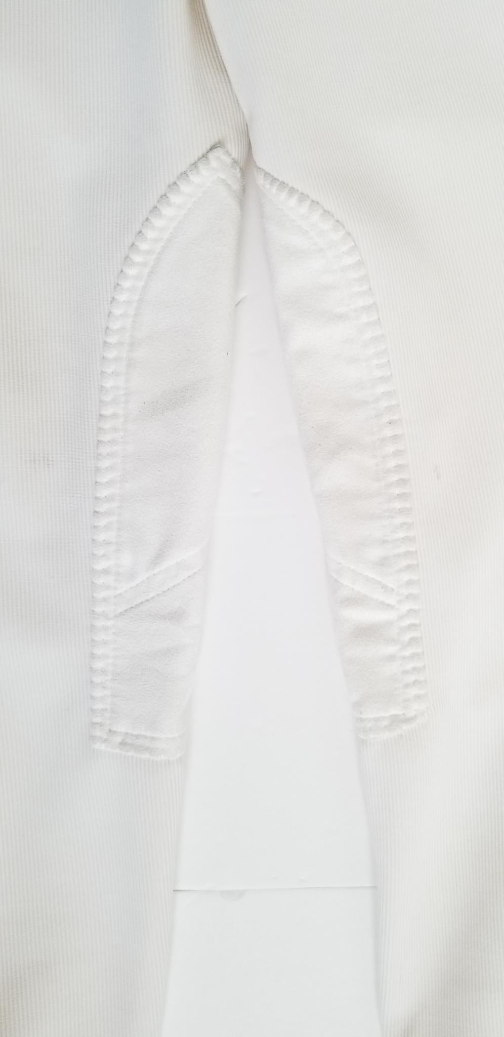 TuffRider Ribbed Knee Patch Breeches - White - Youth 14