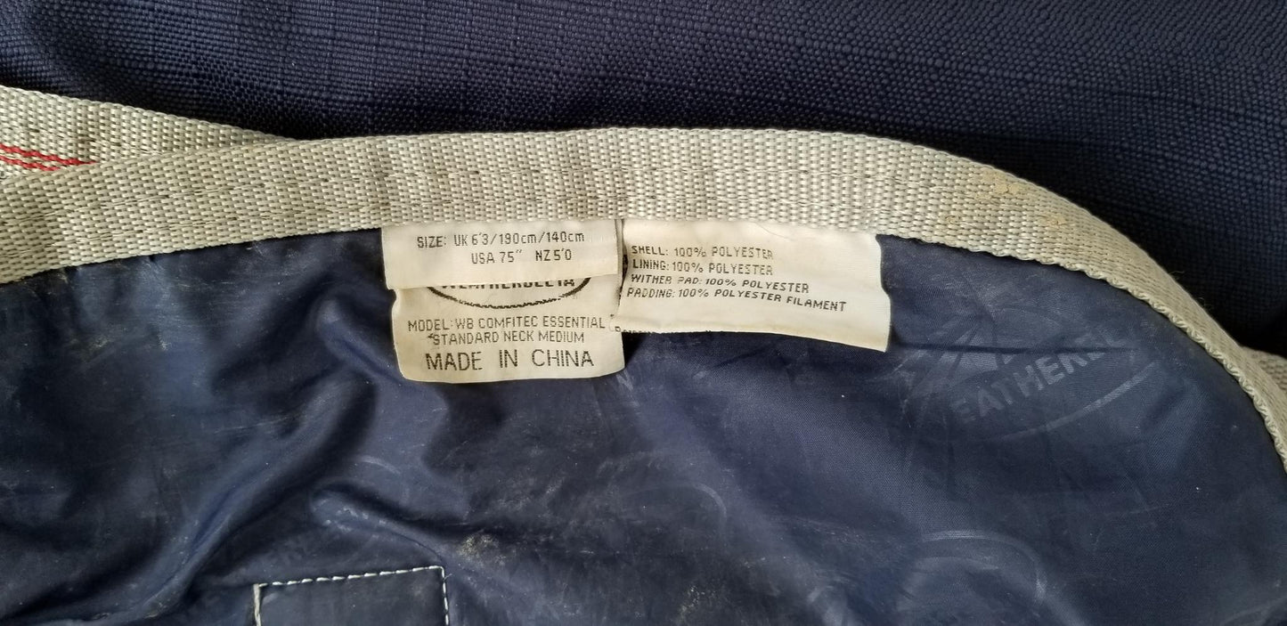 Weatherbeeta Comfitec Essential Combo Neck Medium (200g) - Navy - 75"